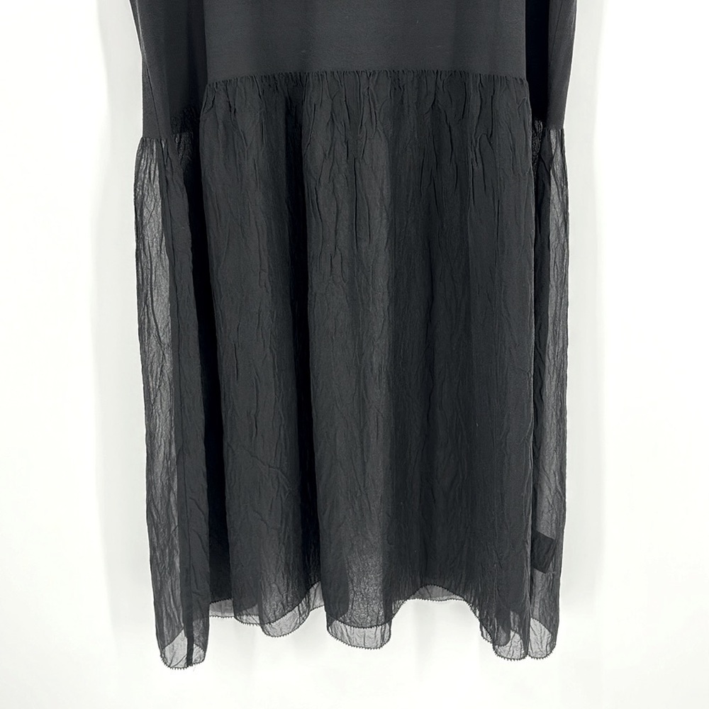 Eileen Fisher Silk Chiffon Sleeveless Black Dress Women’s Size Medium - Picture 7 of 9